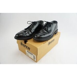 Bates Uniform Oxford Shoes Mens 9 D Black Leather Vibram Sole Good